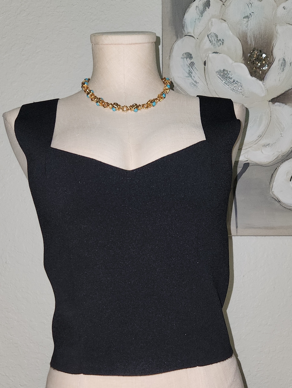 A.L.C. Black Square-Neck Tank Top